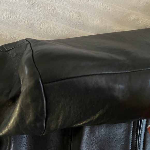 JACQUELINE FARRAR Black Leather Jacket and Skirt EUC - Picture 6 of 16